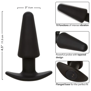 CALEXOTICS - KIIVOPOHJA KAIVETTU ANAL TULPPA 10 VIBRACIONES SILICONE BLACK